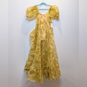 ❌SOLD❌ Selkie Creme Brulee Sheer Delight Ruffle Gown L NWT with Matching Bodysui